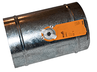 Motorized round tube/collar dampers, designed for efficient integration into round ductwork.